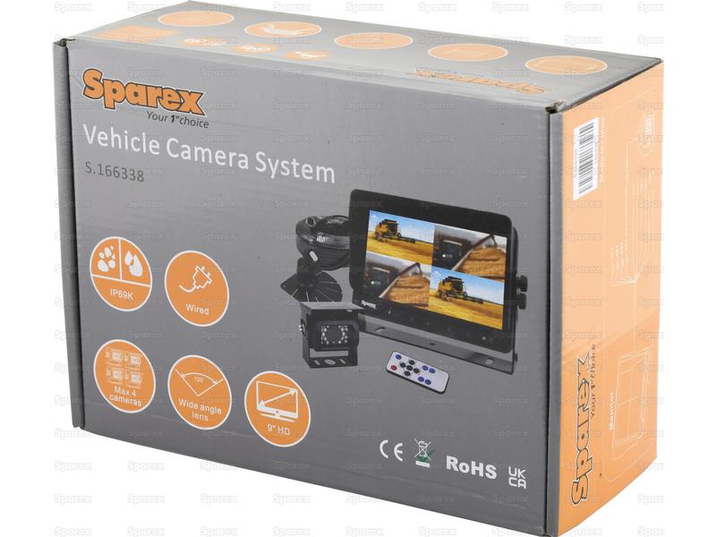Sistema de Câmara digital com fios com 9'' Monitor de botões tácteis digitais 4QUAD Split (S.166338)