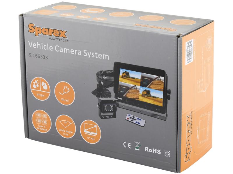 Sistema de Câmara digital com fios com 9'' Monitor de botões tácteis digitais 4QUAD Split (S.166338)