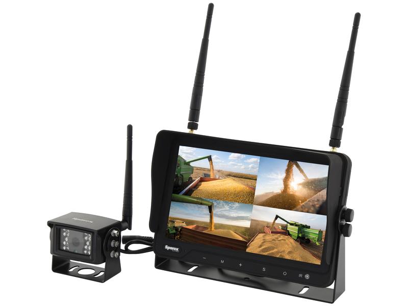 Sistema de Camara digital wireless com 1 x 9'' Digital Wireless 4QUAD split HD monitor with audio and DVR function, 1 x CMOS digital wireless camera with microphone, 1 x sunvisor Removível, 1 x Ajustá (S.166339)
