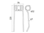 Mola Comp:220mm, Larg:84mm, Ø7mm - para BMV Aplicavel em: 6250066 (S.166709)
