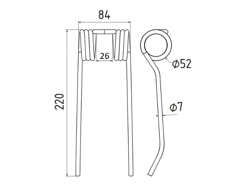 Mola Comp:220mm, Larg:84mm, Ø7mm - para BMV Aplicavel em: 6250066 (S.166709)