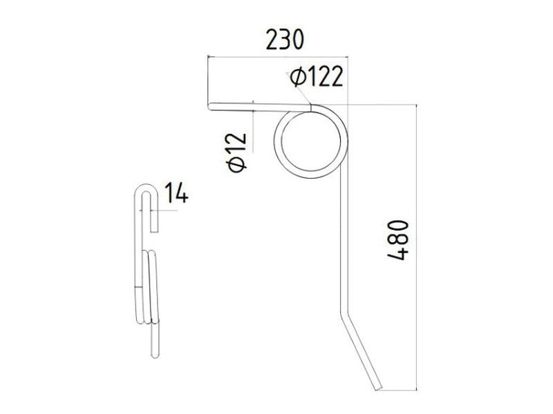 Mola - Ø12mm, Comp: 480mm Aplicavel em: 72000110 (S.166719)
