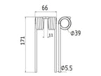 Mola Comp:171mm, Larg:66mm, Ø5.5mm - para John Deere Aplicavel em: Z440510GK (S.166721)
