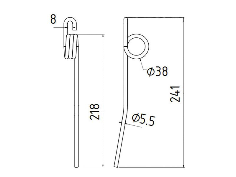 Mola Comp:241mm, Larg:17mm, Ø5.5mm - para John Deere Aplicavel em: Z102299 (S.166722)