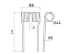Mola Comp:178mm, Larg:88mm, Ø6mm - para John Deere Aplicavel em: LCA108554 (S.166723)