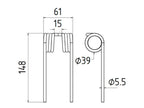 Mola Comp:148mm, Larg:61mm, Ø5.5mm - para Krone Aplicavel em: 938006 (S.166725)