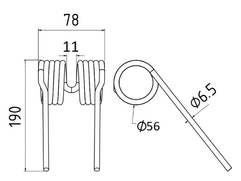 Mola Comp:190mm, Larg:78mm, Ø6.5mm - para Krone Aplicavel em: 200599000 (S.166726)