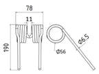 Mola Comp:190mm, Larg:78mm, Ø6.5mm - para Krone Aplicavel em: 200599000 (S.166726)