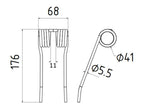 Mola Comp:176mm, Larg:68mm, Ø5.5mm - para Krone Aplicavel em: 27005012 (S.166728)