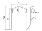 Mola Comp:260mm, Larg:151mm, Ø5.5mm - para Laverda Aplicavel em: LA321023250 (S.166733)