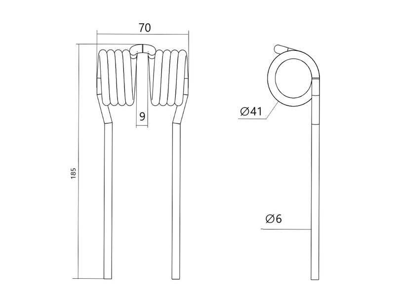 Mola Comp:185mm, Larg:70mm, Ø6mm - para Mchale Aplicavel em: CTN00025 (S.166734)