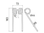 Mola Comp:183mm, Larg:73mm, Ø6mm - para Ford New Holland Aplicavel em: 84392367 (S.166737)