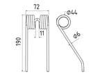 Mola Comp:190mm, Larg:72mm, Ø6mm - para Ford New Holland Aplicavel em: 84392369 (S.166738)