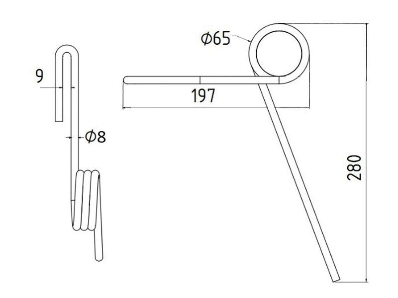 Mola - Ø8mm, Comp: 280mm Aplicavel em: FKX0385 (S.166739)