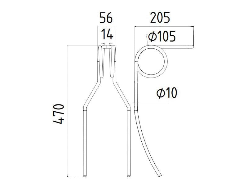Mola - Ø10mm, Comp: 470mm Aplicavel em: 8612370900 (S.166741)