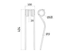 Mola Comp:404mm, Larg:100mm, Ø9mm - para Vicon Aplicavel em: 16644530 (S.166748)