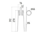 Mola - Ø6mm, Comp: 312mm Aplicavel em: 80201010001 (S.166749)