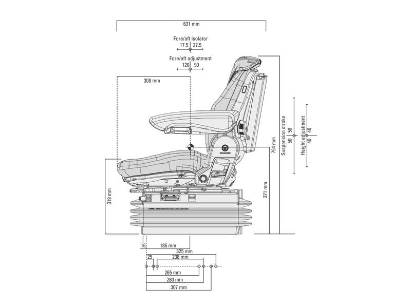 GRAMMER Banco-Suspenção pneumatica - MSG95G/731 (S.171077)