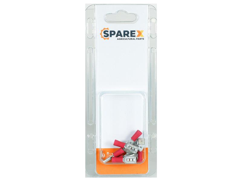 Agripak 6 un. Terminal 6.3mm, Vermelho (S.172955)