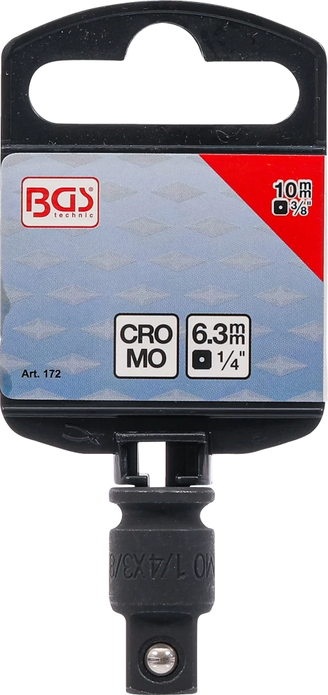 Adaptador para chave de caixa de impacto | Quadrado externo 6,3 mm (1/4") - Sextavado externo 10 mm (3/8")