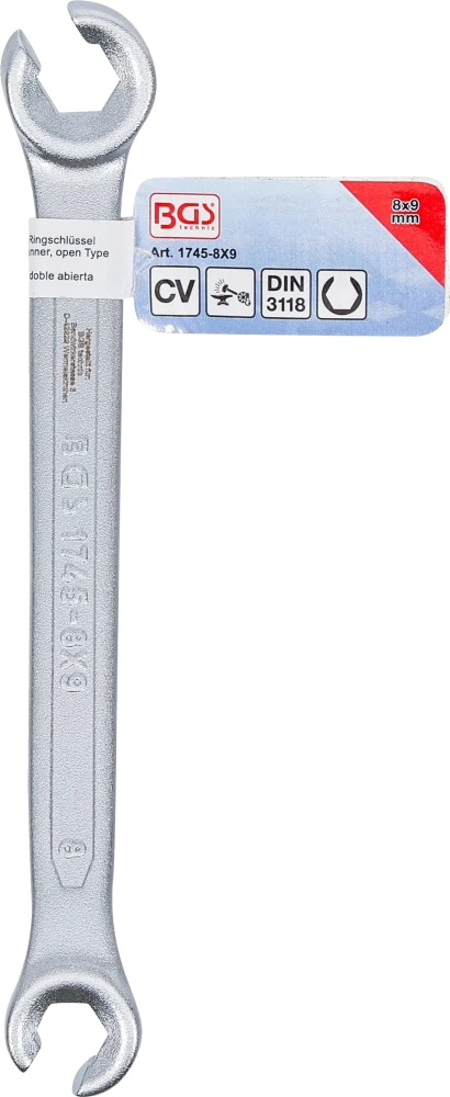 Chave de luneta dupla aberta | 8 x 9 mm