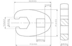 Chave pé de corvo | Entrada de quadrado interno de 10 mm (3/8") | 13 mm