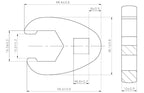 Chave pé de corvo | Entrada de quadrado interno de 10 mm (3/8") | 19 mm