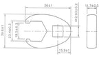 Chave pé de corvo | Entrada de quadrado interno de 12,5 mm (1/2") | 23 mm