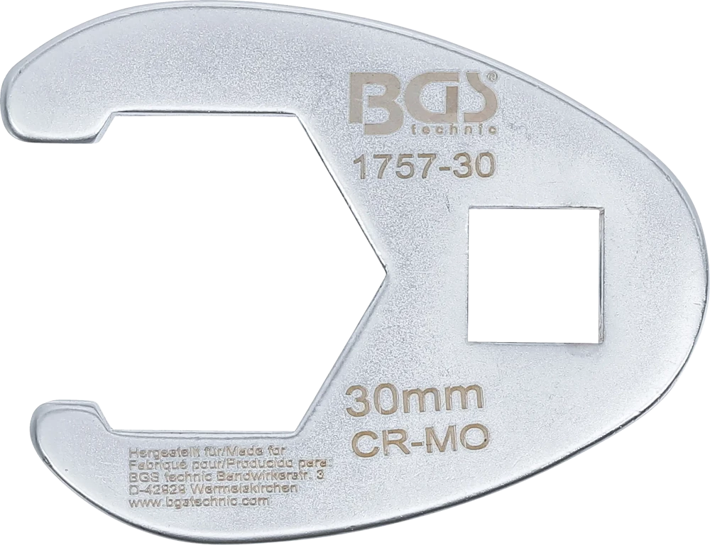 Chave pé de corvo | Entrada de quadrado interno de 12,5 mm (1/2") | 30 mm