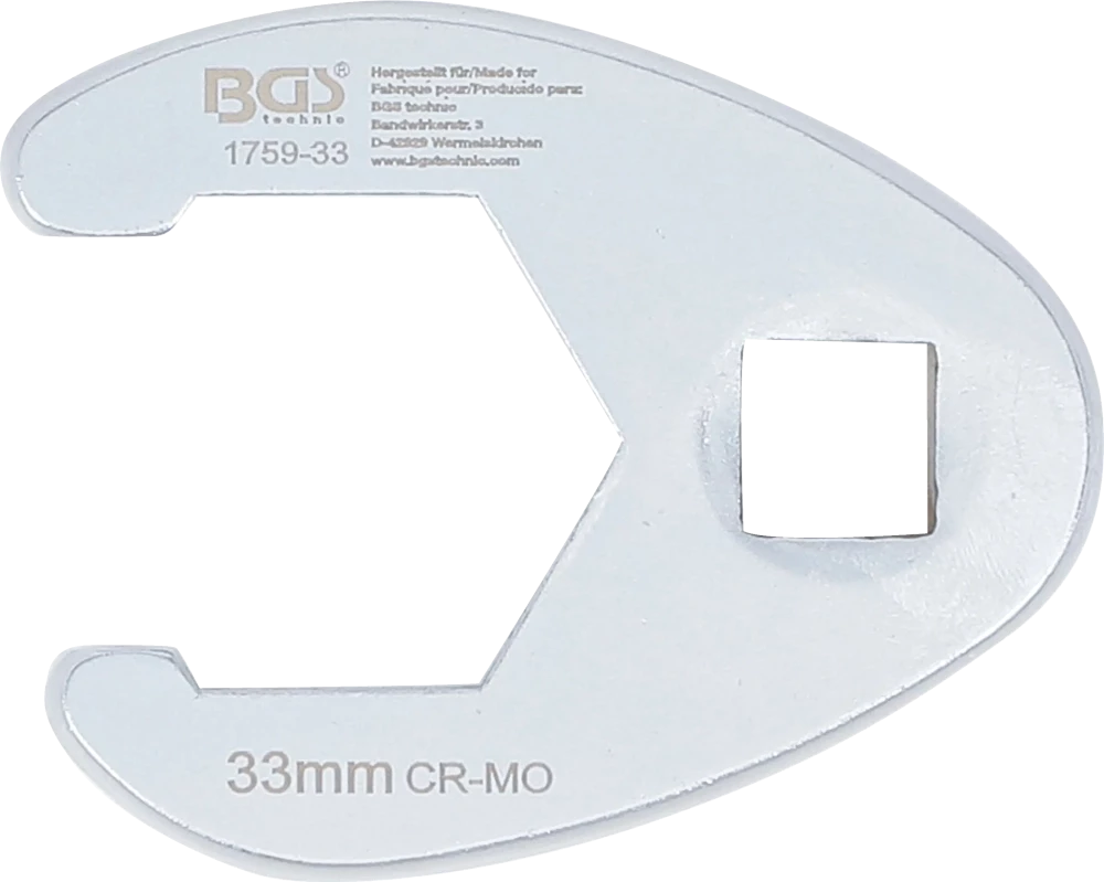 Chave pé de corvo | Entrada de quadrado interno de 12,5 mm (1/2") | 33 mm