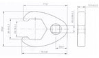 Chave pé de corvo | Entrada de quadrado interno de 12,5 mm (1/2") | 36 mm