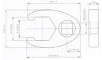 Chave pé de corvo | Entrada de quadrado interno de 20 mm (3/4") | 41 mm