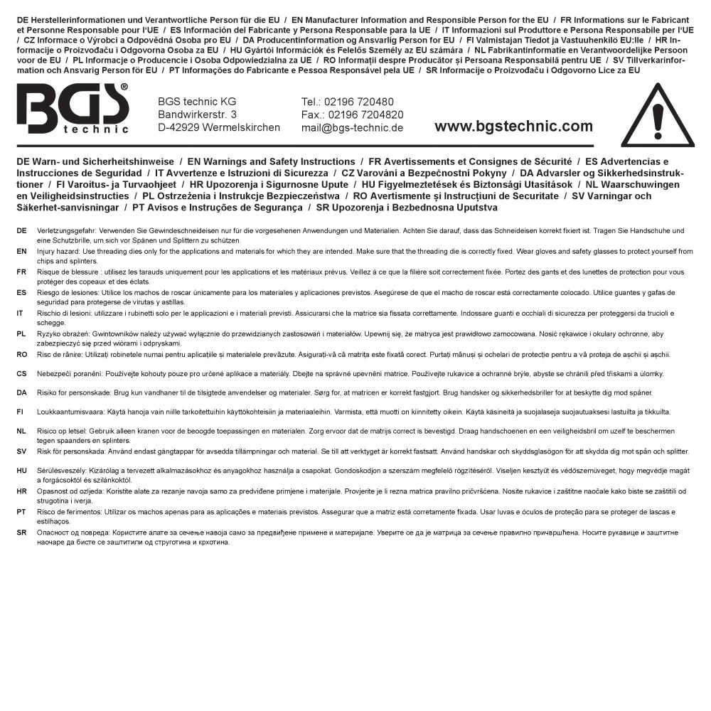 Caçonetes para rosca | M8 x 1,25 x 25 mm
