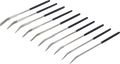 Conjunto de limas diamantadas de perfuração | curvas | 140 x 3 mm | 10 peças