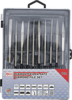 Conjunto de limas diamantadas de perfuração | curvas | 140 x 3 mm | 10 peças