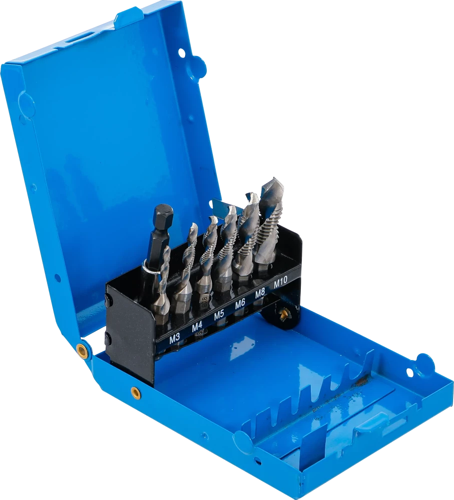 Conjunto de tarraxas / brocas | HSS-G | 7 peças
