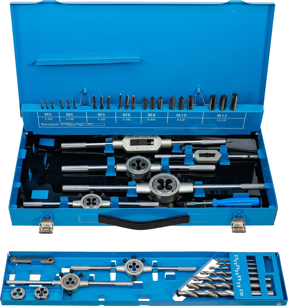 Conjunto de tarraxas | M3 - M12 | 44 peças