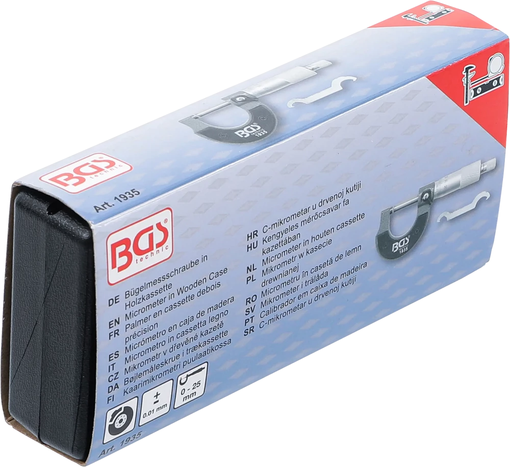 Calibrador | Precisão de 0,01 mm | 0 - 25 mm