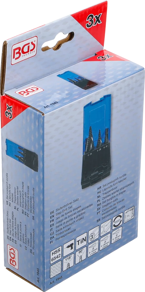 Conjunto de brocas escalonadas | Ø 4 - 30 mm | 3 peças