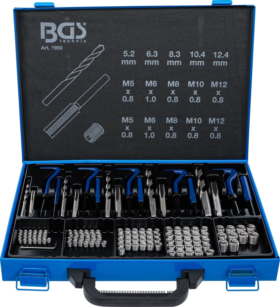 Kit de reparação de roscas | M5 - M12 | 130 peças
