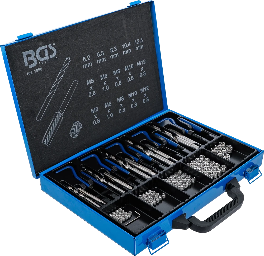 Kit de reparação de roscas | M5 - M12 | 130 peças