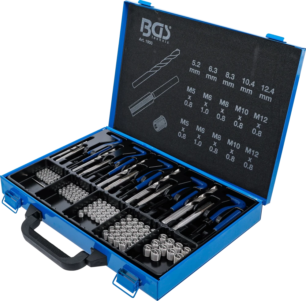 Kit de reparação de roscas | M5 - M12 | 130 peças