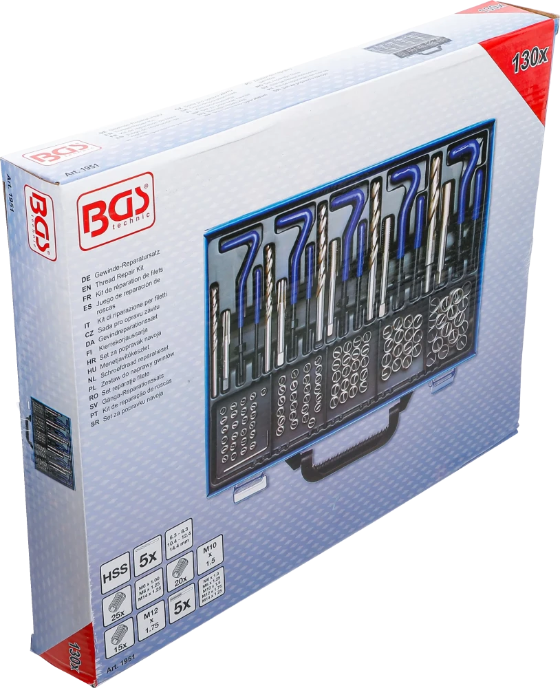 Kit de reparação de roscas | M6 - M14 | 130 peças