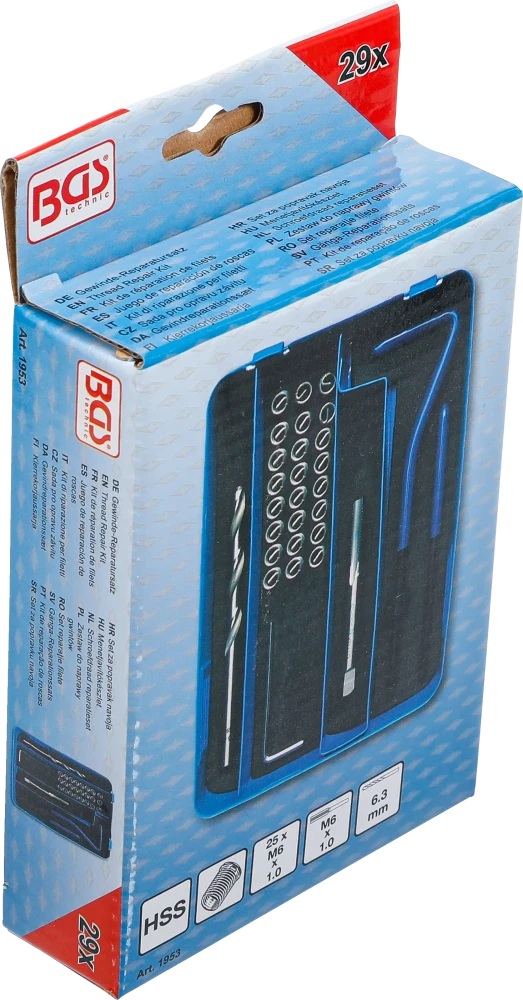 Kit de reparação de roscas | M6 x 1,0 | 29 peças