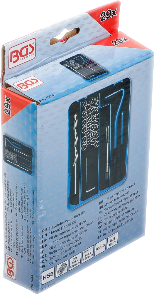 Kit de reparação de roscas | M8 x 1,25 | 29 peças