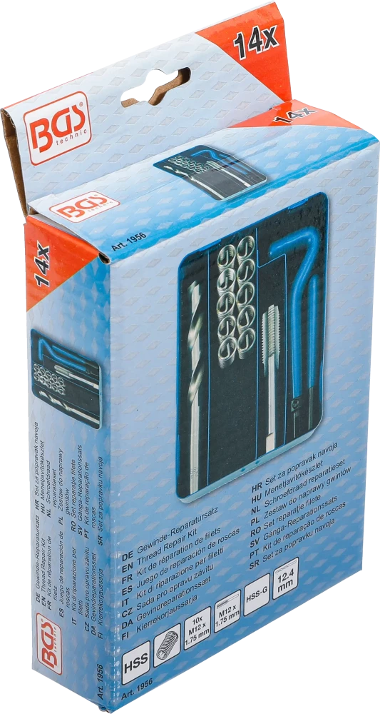 Kit de reparação de roscas | M12 x 1,75 | 14 peças