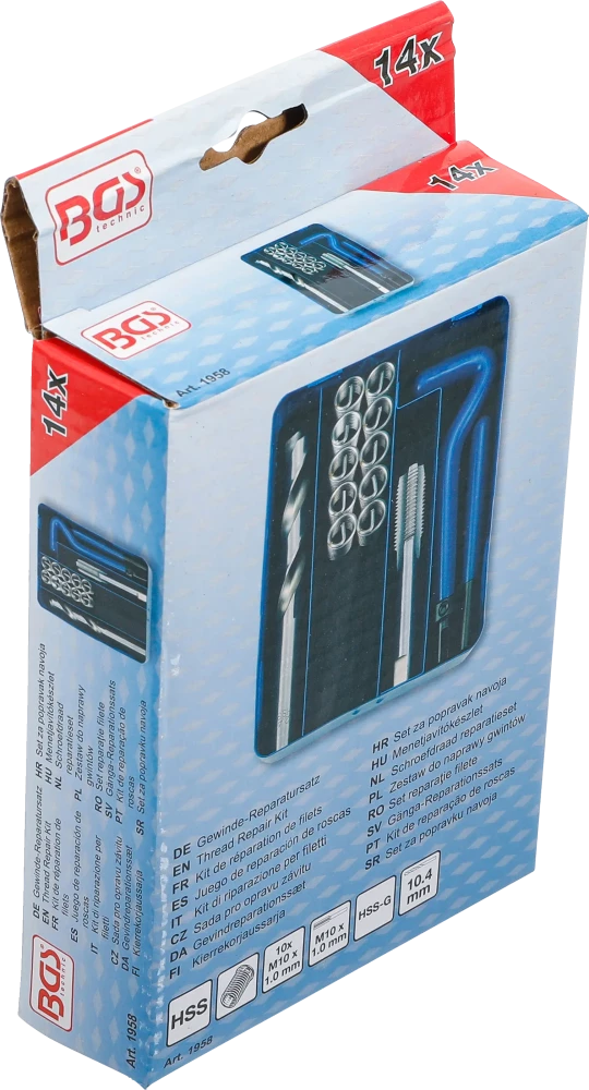 Kit de reparação de roscas | M10 x 1,0 | 14 peças