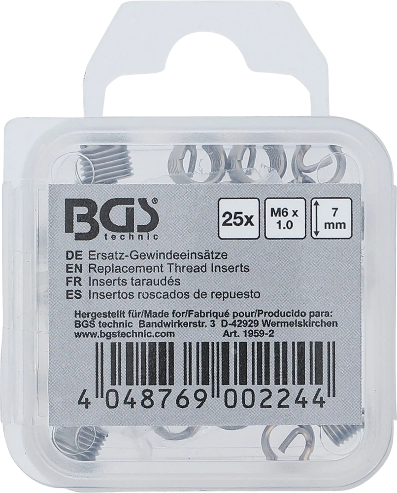 Encaixes roscados de substituição | M6 x 1,0 | 25 peças