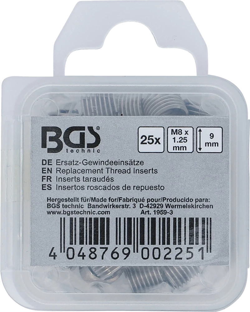Encaixes roscados de substituição | M8 x 1,25 | 25 peças