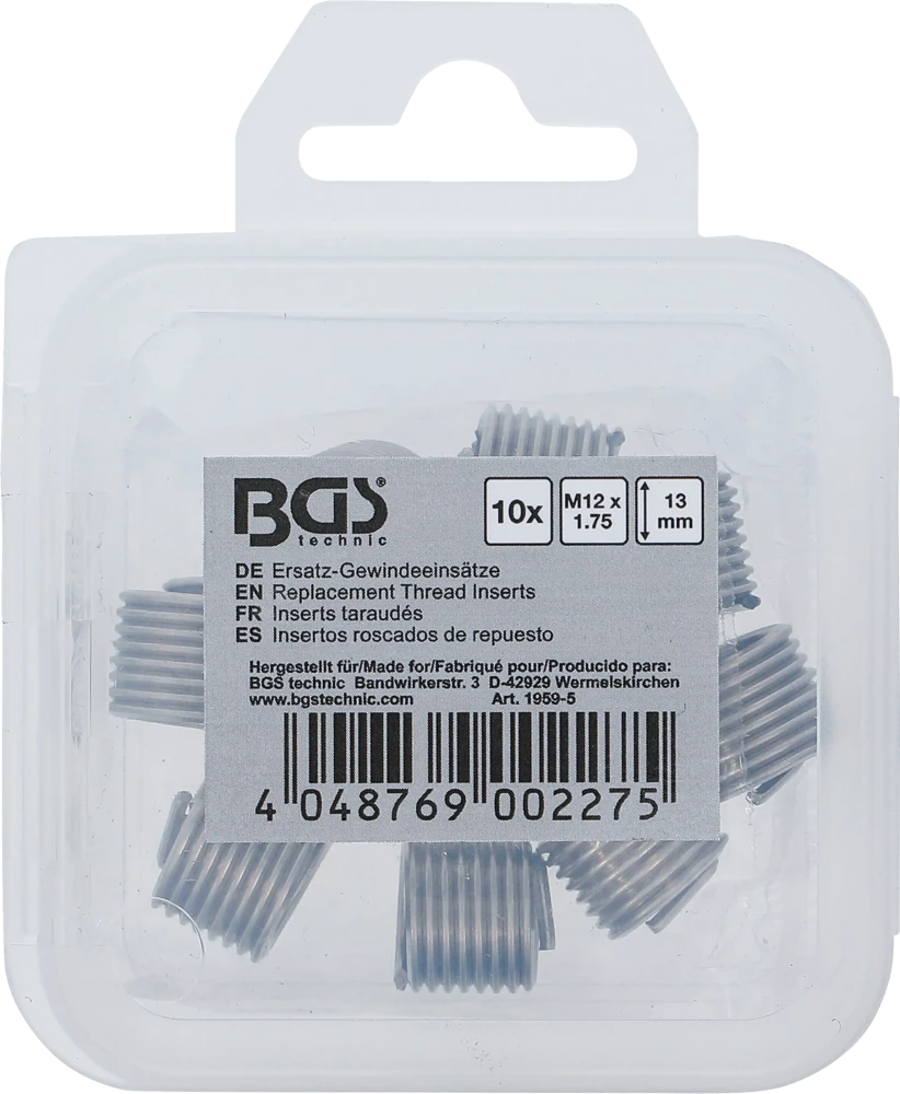 Encaixes roscados de substituição | M12 x 1,75 | 10 peças